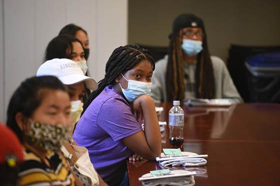 Photo of BIPOC students wearing masks, attending the RISE retreat